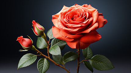 red rose photo generative ai