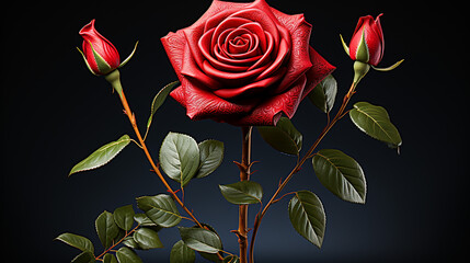 red rose photo generative ai