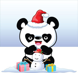 santa claus with snowman