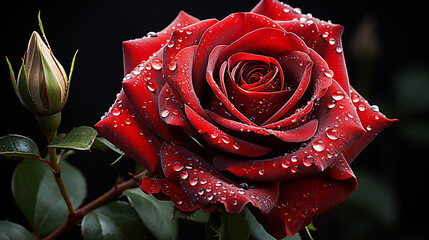 red rose photo generative ai