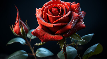 red rose photo generative ai