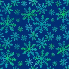 Christmas ice scribble seamless snowflakes pattern for wrapping paper and fabric