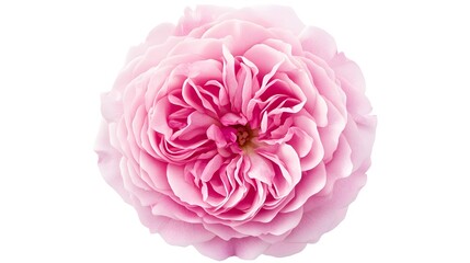 Pink Damascus rose flower top view isolated on white background © bvbflo1