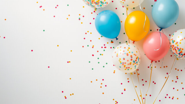 Fiesta con Pastel, Globos y Confeti