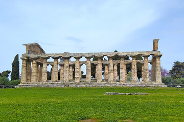 Athena Temple in Paestum. Temple of Athena, inside the archeological area of Paestum, SALERNO -...