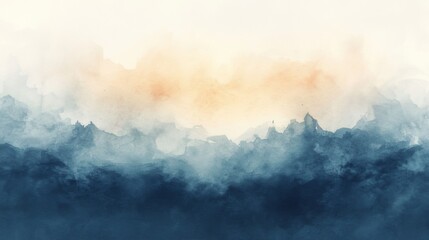 Nordic Abstract watercolor oil painting. Winter mood. Abstraction art background. Oil on canvas. Golden texture. Fragment of artwork. Paint spots. Strokes of paint. Colorful canvas.