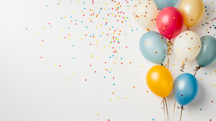 Fiesta con Pastel, Globos y Confeti