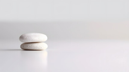 Single Pebble on a White Surface | Minimalist Natural Element in Clean and Simple Setting
