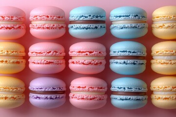 Obraz premium Macarons background. Generative A