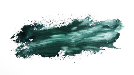 Fototapeta premium Dark Green PNG watercolor wash illustration. A vibrant blue watercolor splash on white canvas. Deep cerulean hues bleed outwards, their intensity gradually softening into wispy, cloud-like shapes