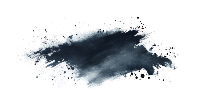 Gray back PNG watercolor wash illustration. A vibrant blue watercolor splash on white canvas. Deep cerulean hues bleed outwards, their intensity gradually softening into wispy, cloud-like shapes