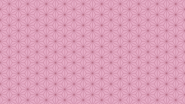 Japanese hexagram pattern. Asian hemp leaf pattern known as Asanoha wallpaper. 16:9 ratio.