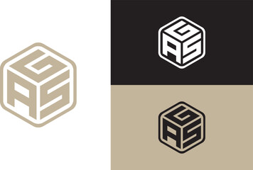 AGS ASG  letter logo design in illustration. Vector logo, calligraphy designs for logo, Poster, Invitation, etc.