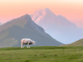 Fototapeta premium sheep in the mountains