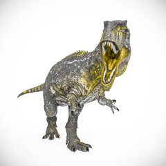 giganotosaurus in action on white background © DM7