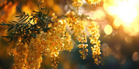 Spring s Embrace Acacia Tree Blossoming with Nature s Jewels