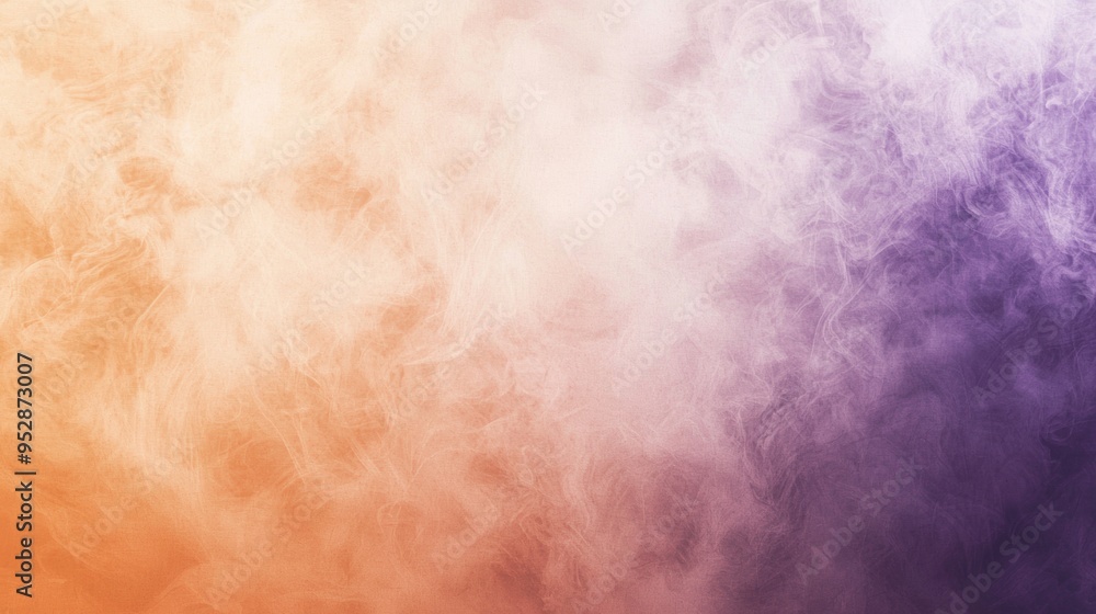 Poster swirling orange and purple smoke creates a vibrant abstract background with warm and cool tones, per