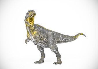 giganotosaurus is looking back on white background © DM7