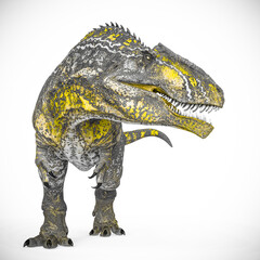 giganotosaurus is looking for food on white background © DM7