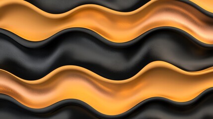 Fototapeta premium Luxurious black and gold metallic waves flow in opposite directions, creating an elegant abstract background