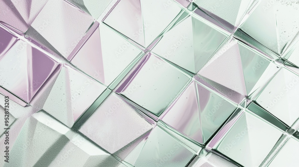 Poster abstract architectural detail of a futuristic facade made of glass and mirror reflecting surfaces cr