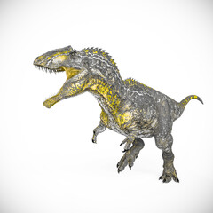 giganotosaurus is running on white background © DM7