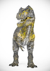 giganotosaurus is standing up on white background