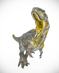 giganotosaurus is running on white background front view © DM7