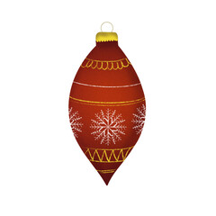 Christmas bulb illustration, hand drawn