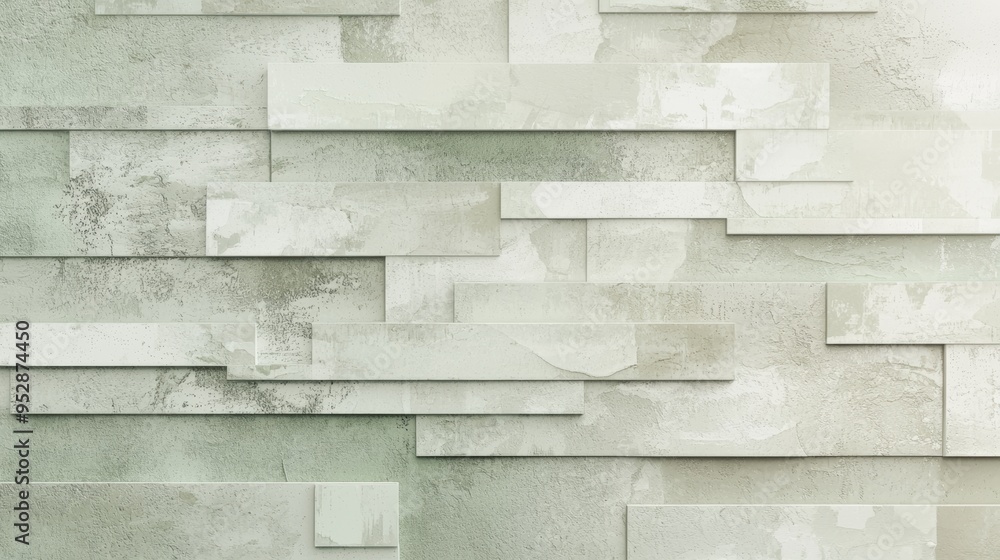 Poster abstract image of a wall being formed by various rectangular shapes of different sizes, creating a t