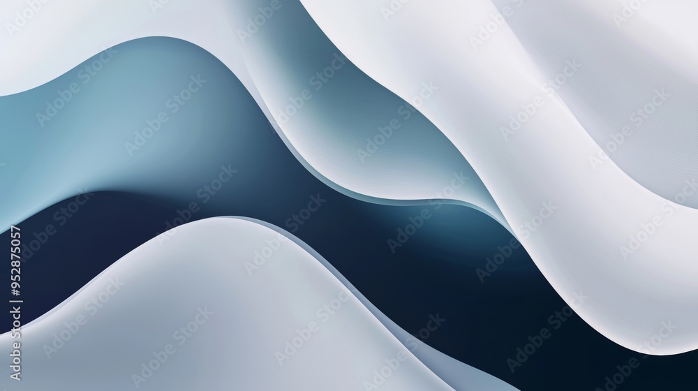 Aufkleber abstract background with smooth lines in blue and white flowing creating a sense of elegance and mov