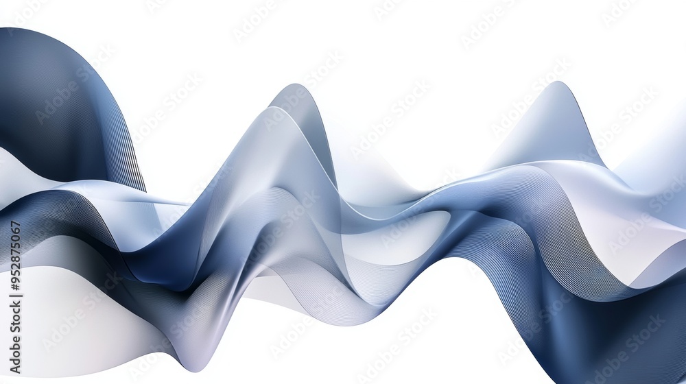 Poster blue wave abstract background with light and shadow, creating movement and depth
