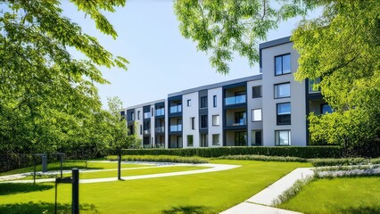 Naklejka premium Residential complex in a green area