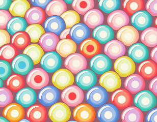 Bright Polka Dot Pattern Abstract and Playful Retro Design with Colorful Circles and Bold Background