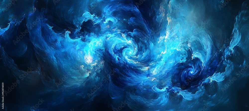 Poster dynamic abstract swirl pattern in bright colors with space for tex