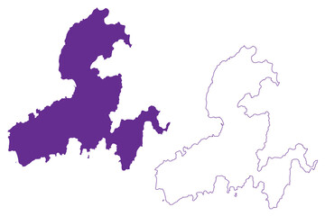 Kurahashi-jima or Nagato-jima island (Japan, East Asia, Japanese archipelago) map vector illustration, scribble sketch Kurahashi jima or Nagato jima map