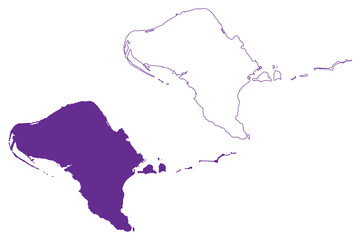 Kume island (Japan, East Asia, Japanese archipelago, Okinawa Islands) map vector illustration, scribble sketch Kume map