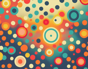 Fototapeta premium Bright Polka Dot Pattern Abstract and Playful Retro Design with Colorful Circles and Bold Background