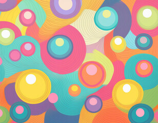 Fototapeta premium Bright Polka Dot Pattern Abstract and Playful Retro Design with Colorful Circles and Bold Background