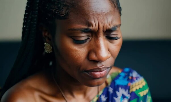 Zambian Woman Expressing Anger and Stress in a Family Setting