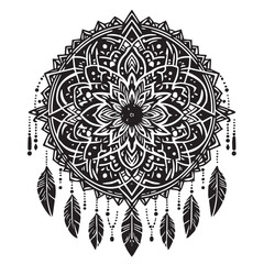 Big vector set of round patterns. Collection of geometrical mandalas. Boho ornament 