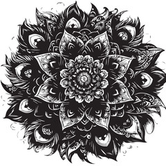 Big vector set of round patterns. Collection of geometrical mandalas. Boho ornament 