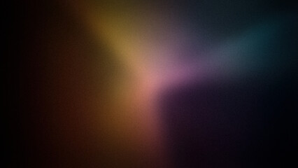 A rich, grainy 4K gradient background blending deep shades of teal, brown, yellow, and purple. The moody atmosphere is ideal for artistic and sophisticated designs
