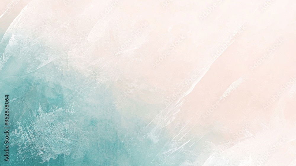 Poster abstract watercolor background blending teal and peach hues for a soft, elegant look. delicate washe