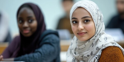 Educated Young Muslims in a Classroom