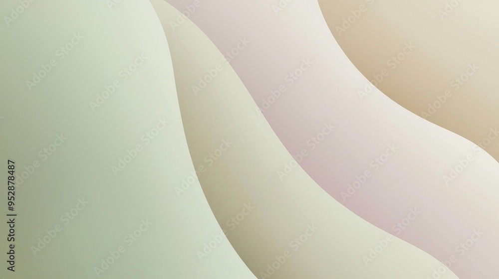 Poster abstract pastel background in soft colors with dynamic wavy shapes flowing gently, creating a sense 