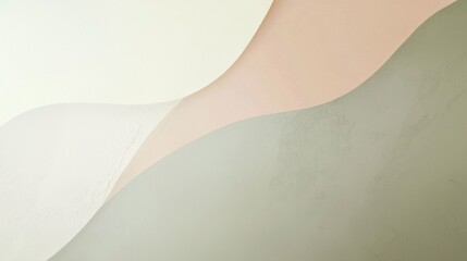 Abstract background featuring a minimalist design of wavy shapes in pastel colors, providing a sense of calm and tranquility