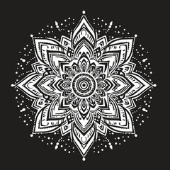 Silhouette of a mandala with flower of life patterns..eps