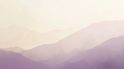 Purple mountain landscape fading in the distance with a bright yellow sky at sunset. A beautiful landscape ideal as a background