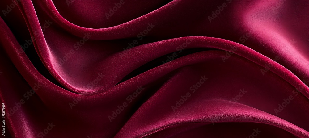 Poster a luxurious velvet texture background in deep red with a central text space